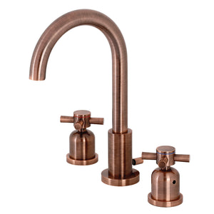 Two-Handle 3-Hole Deck Mounted Widespread Bathroom Faucet in Antiqued Copper - FSC892DXAC