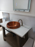 CARTIER-BRESSON in Fuego - VS014FU - Round Raised Profile Bathroom Copper Sink with 2" Apron - 17 x 6" - Gauge 16