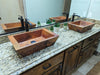 KIRO in Cafe Viejo - VS035CV -  Rectangular Vessel Bathroom Copper Sink - 20 x 13 x 5" - Double Wall