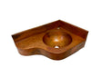 Corner Vanity Wall Mounted with integrated 10" Round Sink and 3" Apron in Natural - Left Wall = 20", Right Wall = 13" - VS044NAR (Reversed)