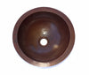 ROUND SMALL in Cafe Viejo - BS015CV - Small Drop In Bath Copper Sink with 1" FLAT Rim - 13 x 5"