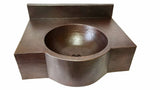 Wall Mounted Bathroom sink with integrated 14 x 5.5" Round Sink, 6" Apron front and 24" Back Wall in Cafe Viejo - VS083CV - 6
