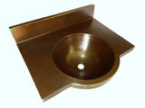 Wall Mounted Bathroom sink with integrated 14 x 5.5"" Round Sink, 1.5" Apron front and 24" Back Wall in Cafe Viejo - VS083CV