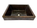 BRASSAI  in Black Nickel - VS100BNI - Rectangular Raised Profile Bathroom Copper Sink with 2.75" Apron - 17 x 14 x 6" - Gauge 16 - Artesano Copper Sinks