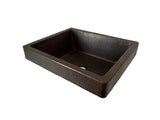 BRASSAI  in Cafe Viejo Sanded - VS100CVS - Rectangular Raised Profile Bathroom Copper Sink with 2.75" Apron - 17 x 14 x 6" - Gauge 16 - Artesano Copper Sinks
