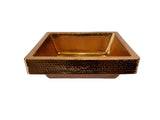 BRASSAI  in Polished Copper - VS100PC - Rectangular Raised Profile Bathroom Copper Sink with 2.75" Apron - 17 x 14 x 6" - Gauge 16 - Artesano Copper Sinks