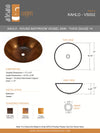 KAHLO in Natural - VS002NA - Round Vessel Bathroom Copper Sink - 17 x 4.5" - Thick Gauge 14 - Artesano Copper Sinks