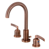 Two-Handle 3-Hole Deck Mounted Widespread Bathroom Faucet in Antiqued Copper - BFFSC892EFLAC