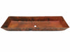 CARAVAGGIO in Natural - VS043NA - Trough Rectangular Vessel Bathroom Copper Sink - 40 x 13 x 4.5" - Thick Gauge 14
