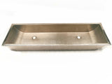 CONDO in BRUSHED NICKEL - VS040BN - Trough Undermount or Drop-In Dual Bathroom Copper Sink with 1.0" Flat Rim - 46 x 14 x 6" - Thick Gauge 14 - Extra Large
