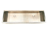 CONDO in BRUSHED NICKEL - VS040BN - Trough Undermount or Drop-In Dual Bathroom Copper Sink with 1.0" Flat Rim - 46 x 14 x 6" - Thick Gauge 14 - Extra Large