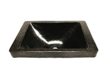 DOISNEAU in Black Copper - VS013BC - Rectangular Raised Profile Bathroom Copper Sink with 2" Apron - 20 x 14 x 6" - Gauge 16