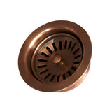 Kitchen/Bar Drain - Solid Copper Basket Strainer with Disposal Trim  3.5" - DR700WC -  (For garbage disposal) - Artesano Copper Sinks