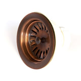 Kitchen/Bar Drain - Solid Copper Basket Strainer  3.5" - DR600WC - (Not for garbage disposal) - Artesano Copper Sinks