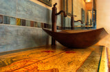 DEGAS in Natural - VS007NA - Square Vessel Bathroom Copper Sink - 18 x 18 x 5.5" - Thick Gauge 14 - Artesano Copper Sinks