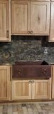 Farmhouse with Straight Apron Kitchen Copper Sink with Rings - Single Basin - 33 x 22 x 10.5" - KS010CV - Artesano Copper Sinks