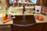 Farmhouse with Curved Apron Kitchen Copper Sink - Single Basin - 33 x 22 x 10.5" - KS008CV - Artesano Copper Sinks