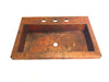 GIACOMETTI in Natural - VS037NA - Rectangular Raised Profile Bathroom Copper Sink with 1.5" Apron - 24 x 16 x 4.5" - Gauge16