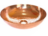 KAHLO  Jr. - Round VESSEL Bathroom Copper Sink in Polished Copper 13 x 4" - VS002PC - Jr. (Thick Gauge #14)
