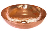 KAHLO - Round VESSEL Bathroom Copper Sink in Polished Copper 16 x 5" - VS002PC (Thick Gauge #14)