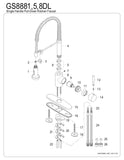 Pre- Rinse Kitchen Faucet  in Brushed Nickel - KFGS8888DL - Artesano Copper Sinks