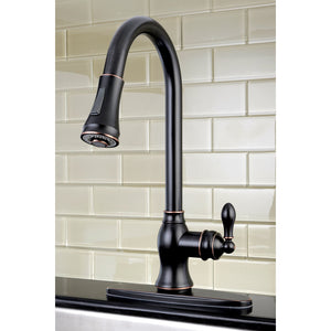 Single Handle Pull - Down Kitchen Faucet in Naples Bronze - KFGSY7776ACL - Artesano Copper Sinks