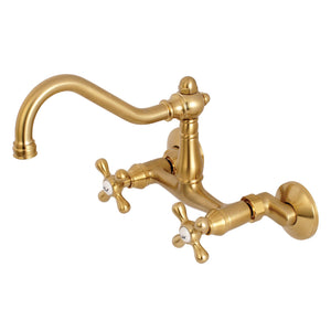 Wall Mount Kitchen Faucet in Satin Brass - KFKS3227AX - Artesano Copper Sinks