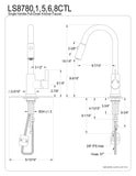Single Handle Pull - Down Kitchen Faucet in Brushed Nickel - KFLS8788CTL - Artesano Copper Sinks