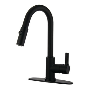 Single Handle Pull - Down Kitchen Faucet in Matte Black - KFLS8780CTL - Artesano Copper Sinks