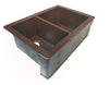 Farmhouse 40/60 with Straight Apron Kitchen Copper Sink - Rivet Design - Double Basin - 33 x 22 x 10.5" - KS015CV