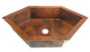 Cocina Undermount Hexagonal Kitchen Copper Sink -  Single Basin - 36 x 20 x 8" - KS016NA