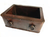 Small Farmhouse with Straight Apron Kitchen Copper Sink with Rings - Single Basin - 25 x 18 x 10.5" - KS018CV