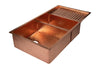 Undermount Kitchen Copper Sink in Polished Copper - 42 x 22 x 9" - KS051PC - www.artesanocoppersinks.com