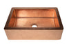 Farmhouse Kitchen Copper Sink with Straight Apron in Polished Copper - 33 x 22 x 9" - KS052PC - www.artesanocoppersinks.com
