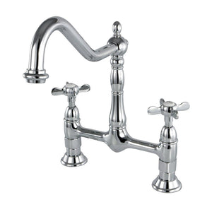 Bridge Kitchen Faucet 8" Centerset in Polished Chrome - KFKS1171BEX - Artesano Copper Sinks