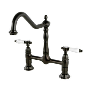 Bridge Kitchen Faucet 8" Centerset in Oil Rubbed Bronze - KFKS1175BPL - Artesano Copper Sinks