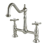 Bridge Kitchen Faucet 8" Centerset in Brushed Nickel - KFKS1178BEX - Artesano Copper Sinks