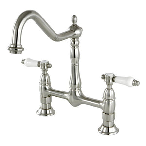 Bridge Kitchen Faucet 8" Centerset in Brushed Nickel - KFKS1178BPL - Artesano Copper Sinks