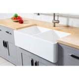 Solid Surface White Stone Apron Front Farmhouse Double Bowl Kitchen Sink 33 x 18 x 10" - KSGKFA331810BCD - Artesano Copper Sinks