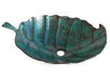 O'KEEFE  in Oxidized Copper - VS029OC - Leaf Shape Vessel Bathroom Copper Sink - 18 x 15 x 5.5" - Thick Gauge 14 - www.artesanocoppersinks.com
