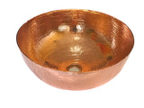 RIVERA - Round VESSEL Bathroom Copper Sink in Polished Copper 15.5 x 6.5" - VS001PC (Thick Gauge #14)