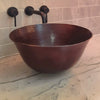 RIVERA in Cafe Viejo - VS001CV - Round Vessel Bathroom Copper Sink - 16 x 6" - Thick Gauge 14 - Artesano Copper Sinks