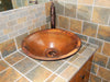 RODIN in Natural - VS011NA - Round Vessel Bathroom Copper Sink - 17 x 6" - Double Wall - www.artesanocoppersinks.com