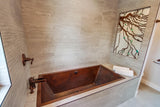 SIESTA in Cafe Viejo - BT002CV - Drop in Rectangular Copper Bathtub 72 x 36 x 22.5" - Artesano Copper Sinks