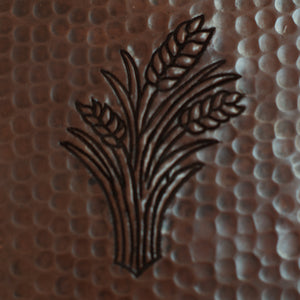 Copper Tile - 4 x 4 x 0.25" - TI003CV in Cafe Viejo finish (Wheat). - www.artesanocoppersinks.com
