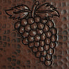 Copper Tile - 4 x 4" - TI006CV in Cafe Viejo finish (Grapes # 1). - www.artesanocoppersinks.com