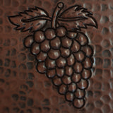 Copper Tile - 4 x 4" - TI006CV in Cafe Viejo finish (Grapes # 1). - www.artesanocoppersinks.com