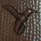 Copper Tile - 4 x 4 x 0.25" - TI009CV in Cafe Viejo finish (Hummingbird). - www.artesanocoppersinks.com