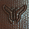 Copper Tile - 4 x 4 x 0.25" - TI010CV in Cafe Viejo finish (Butterfly). - www.artesanocoppersinks.com