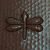 Copper Tile - 4 x 4" - TI011CV in Cafe Viejo finish (Dragonfly). - www.artesanocoppersinks.com